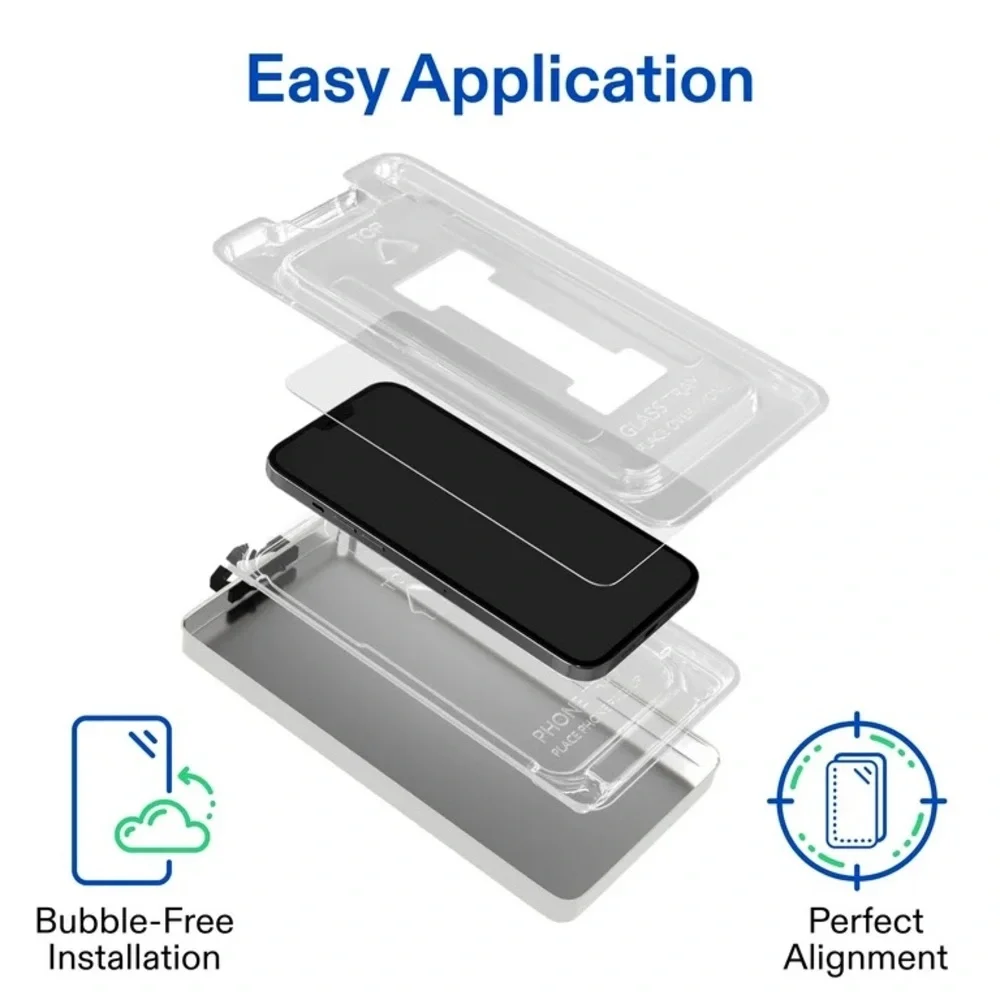 onn Durable Corning Ultimate Protection iPhone 16 Pro Max Glass Screen Protector